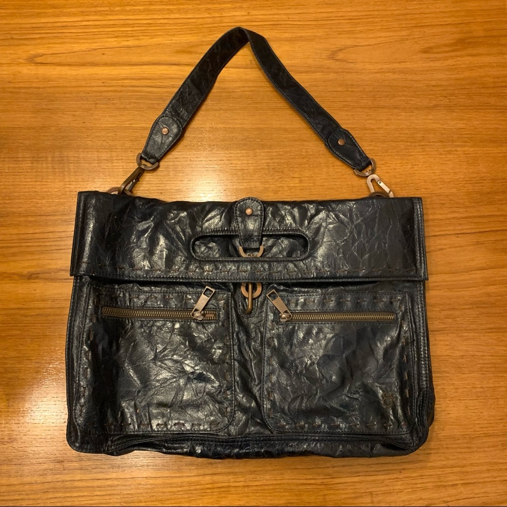 Dark blue Matt & Nat envelope style computer bag.